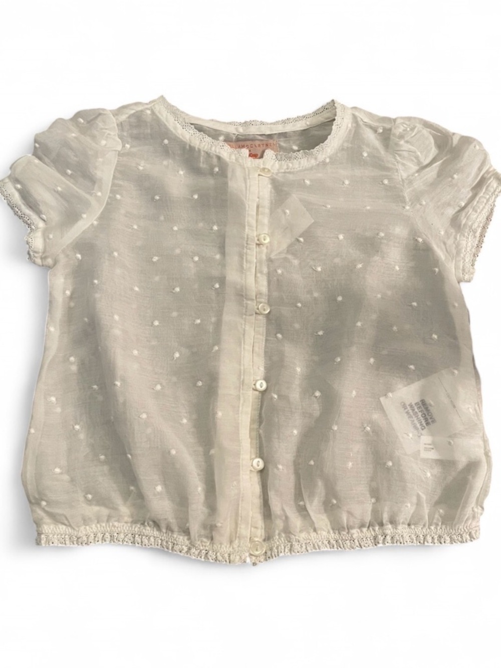 NWT Stella McCartney for babyGap Sheer White Button Up Blouse Girls Size 5 - Picture 1 of 3